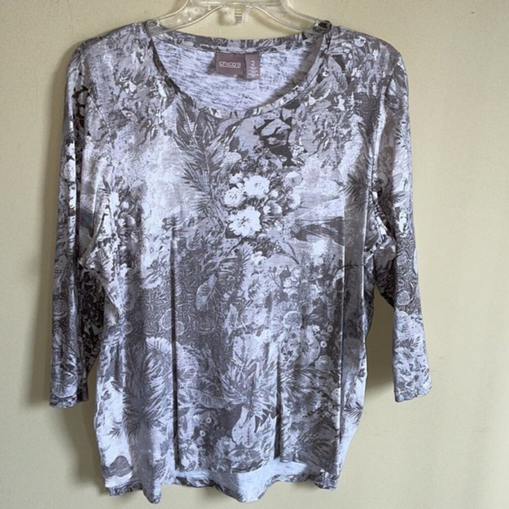 Chico's Woman's Size L (Chico's size 2) 3/4 sleeve Tee